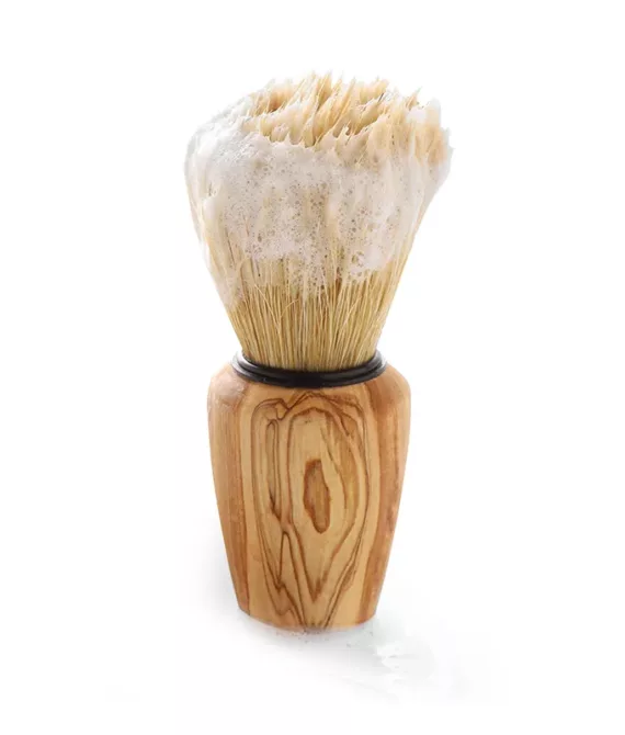 Brosse à raser en bois d’olivier marbré