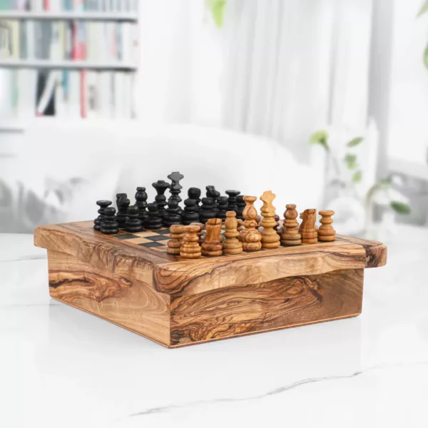 Ensemble de 4 jeux : échecs, dominos, dames et solitaire – Image 3