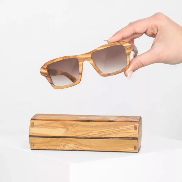 Lunettes de soleil en bois mixte - Rectangulaire