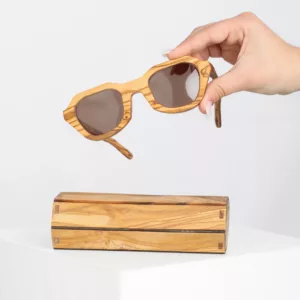 Lunettes de soleil en bois mixte - Arrondie