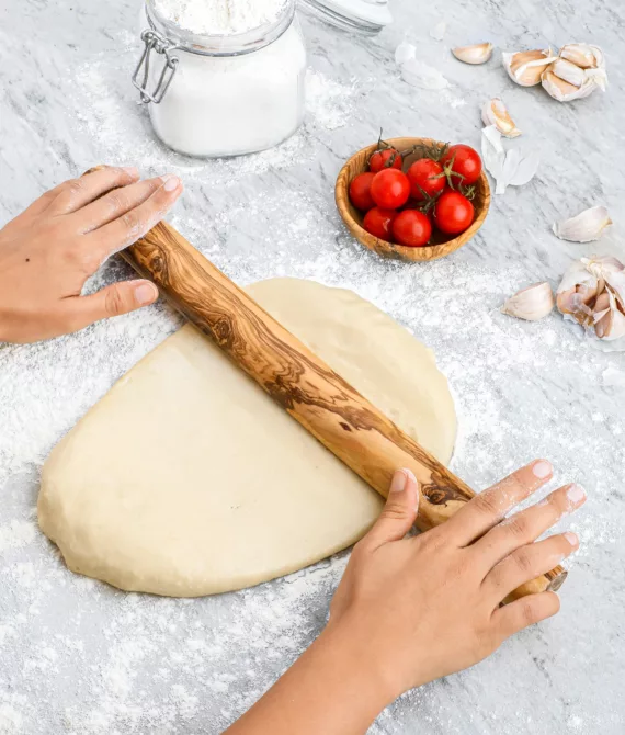 Rouleau à pâtisserie en bois d’olivier marbré