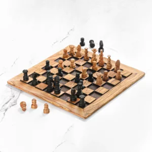Jeu d'échecs carré sans socle noir