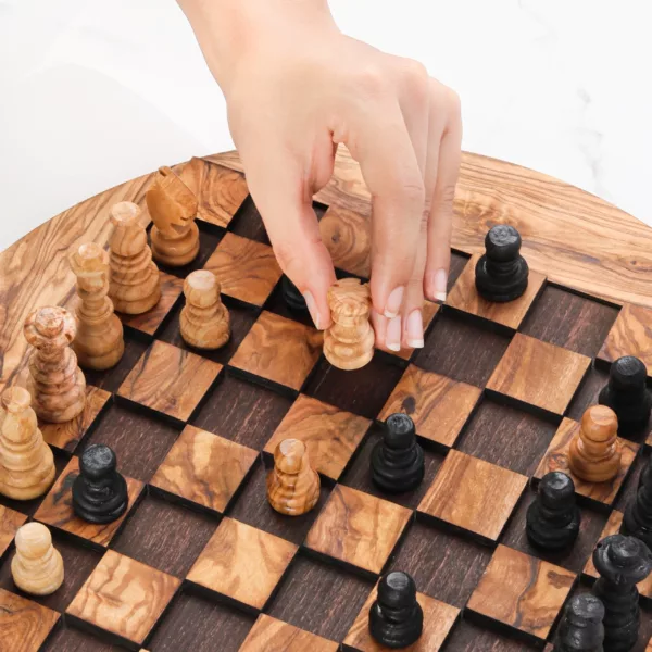 Jeu d'échecs circulaire sans socle noir – Image 4