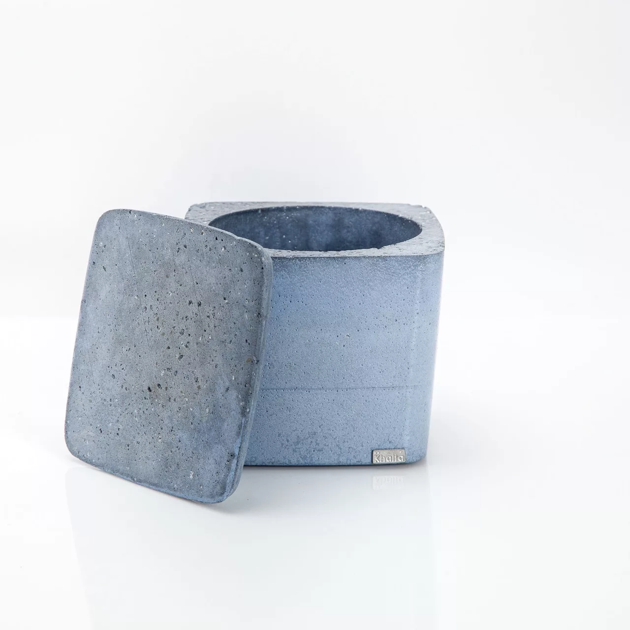 Boîte à bijoux en béton fait main – Bleu