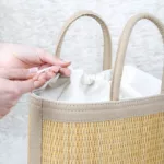 Panier en paille avec poignée – Image 5