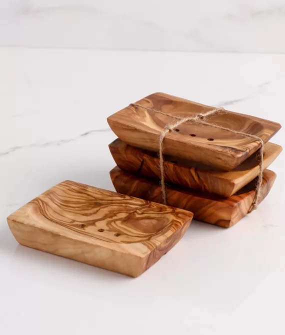 Porte-savons rectangulaires en bois foncé