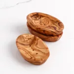 Porte-savons ovales en bois d'olivier