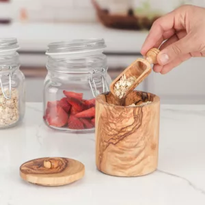 Boîte à épices cylindrique avec cuillère
