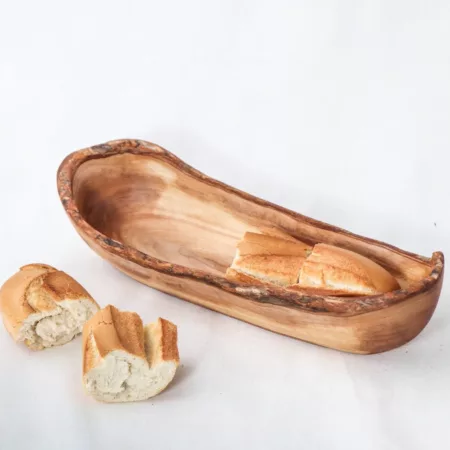 Panier à pain rustique en bois d'olivier