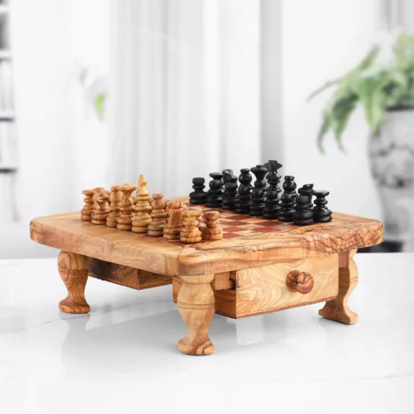 Jeux d’échecs avec plateau avec rangement – Image 5