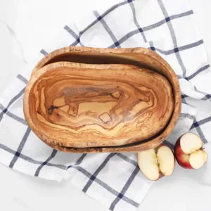 Coupe de fruits rustique en bois d'olivier