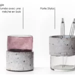 Ensemble de 2 porte-stylos en béton