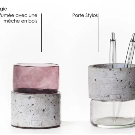 Ensemble de 2 porte-stylos en béton