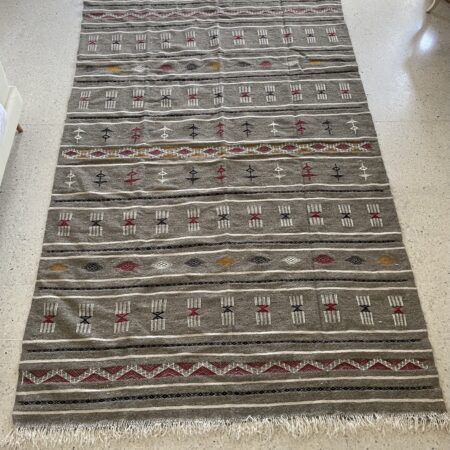Tapis Berbère Crépuscule Saharien - Fond Gris 200x120 cm