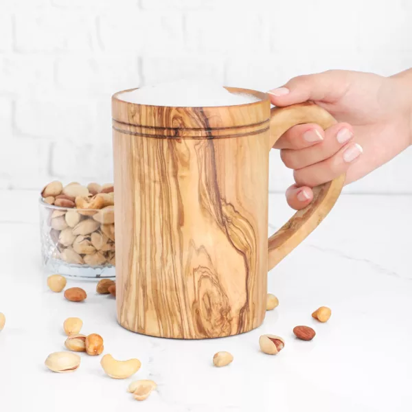 Grande tasse en bois d'olivier